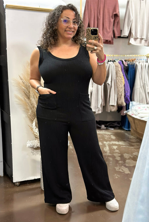 Going Places Ribbed Jumpsuit