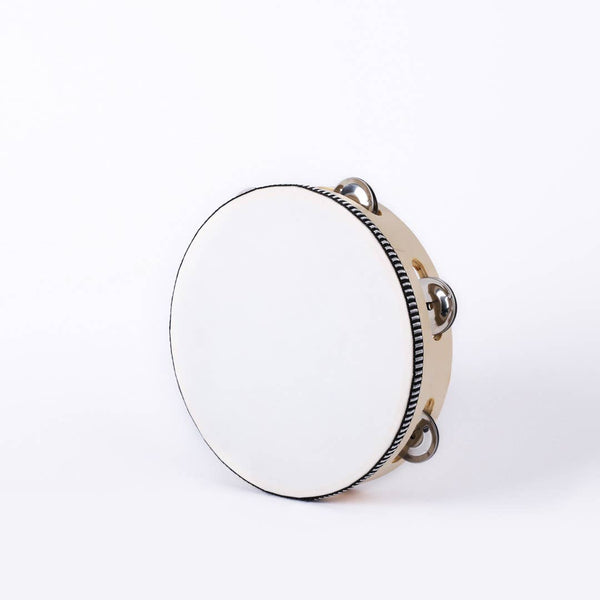 Tambourine - Single Row with Skin - 8In