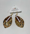 Custom Leopard Fringe Football Earrings